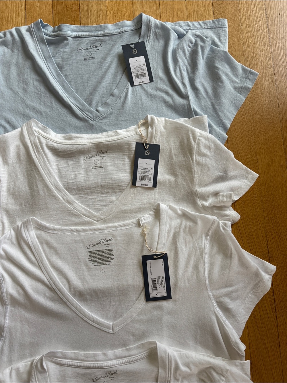 Universal Thread V-Neck T-shirts, 1 Light Blue & 3 White. Buy 3 get 1 FREE! - Picture 4 of 16